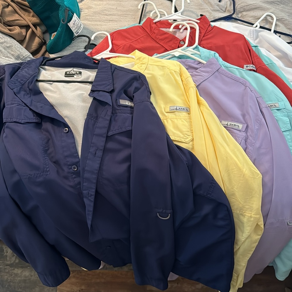 5-HABIT 3XL long sleeve button up fishing outdoor shirts